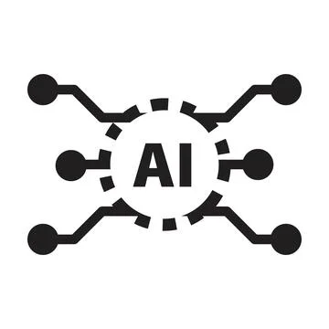 AI, Artificial intelligence icon digital micro chip for computer and technology Illustrazione stock
