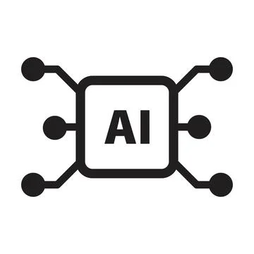 AI, Artificial intelligence icon digital micro chip for computer and technology Illustrazione stock
