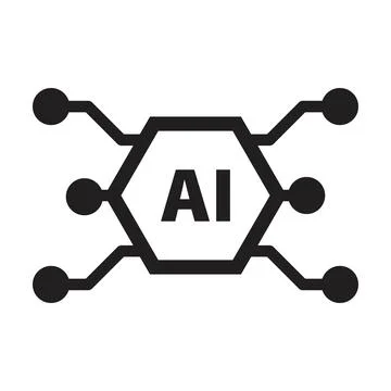 AI, Artificial intelligence icon digital micro chip for computer and technology 스톡 일러스트