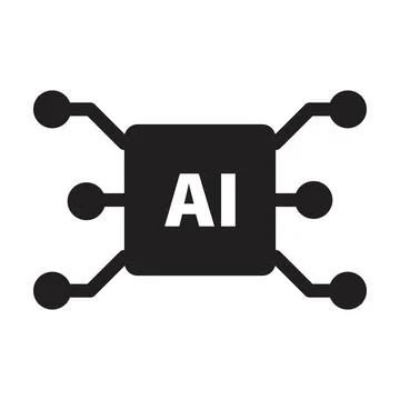 AI, Artificial intelligence icon digital micro chip for computer and technology Illustrazione stock