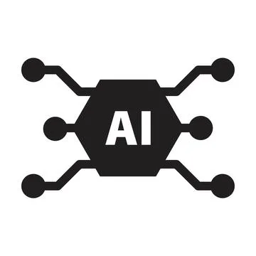 AI, Artificial intelligence icon digital micro chip for computer and technology Illustrazione stock