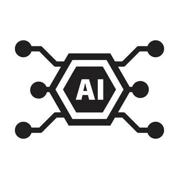 AI, Artificial intelligence icon digital micro chip for computer and technology Stock Illustration