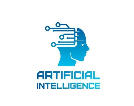 AI artificial Intelligence icon, machine learning Illustrazione stock