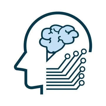 AI-artificial intelligence icon, symbol, technology system and artificial i.. Stock Illustration