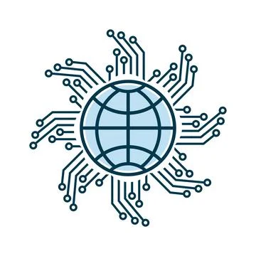 AI-artificial intelligence icon, symbol, technology system and artificial i.. Stock Illustration