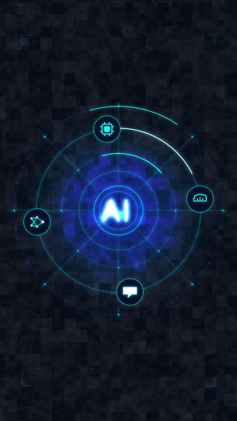 Ai artificial intelligence interface hologram, digital neural network data,.. Stock Footage 348324730