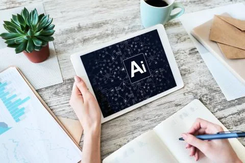 AI - Artificial intelligence, Internet, IOT and automation concept. Stock-Fotos