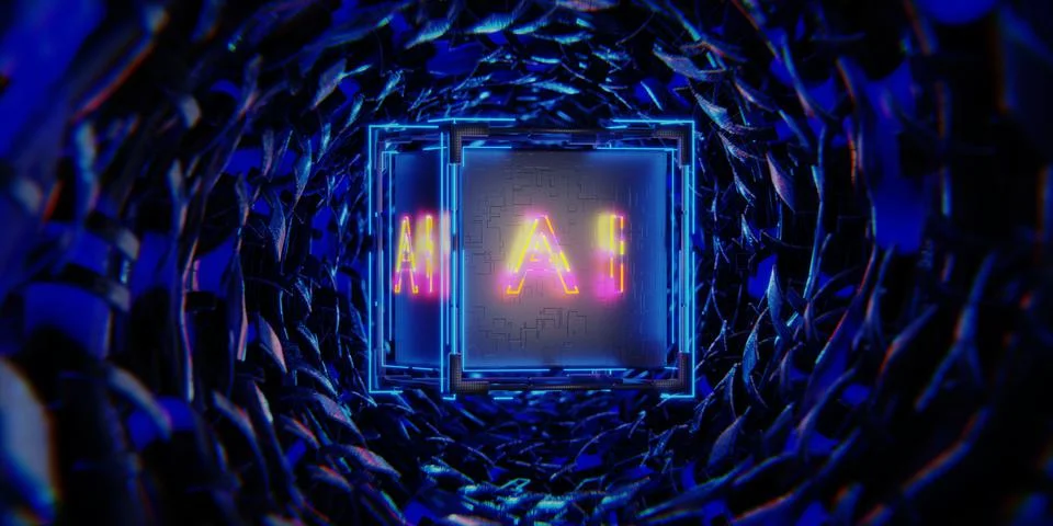 AI (artificial intelligence) learning concept. deep learning. The development Stock Illustration