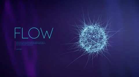 Ai artificial intelligence line flow. Music abstract background, sound. Purple Stock Illustration