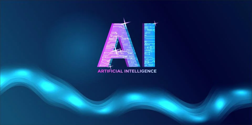 AI, Artificial Intelligence Logo, Icon. Vector symbol, deep learning blockchain Illustrazione stock