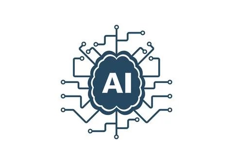 AI Artificial Intelligence Logo Template Illustrazione stock