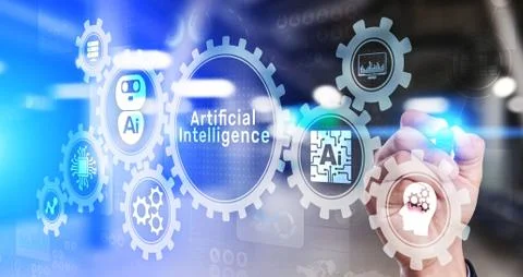 AI artificial intelligence Machine Deep learning Robotisation and automation Stock-Fotos