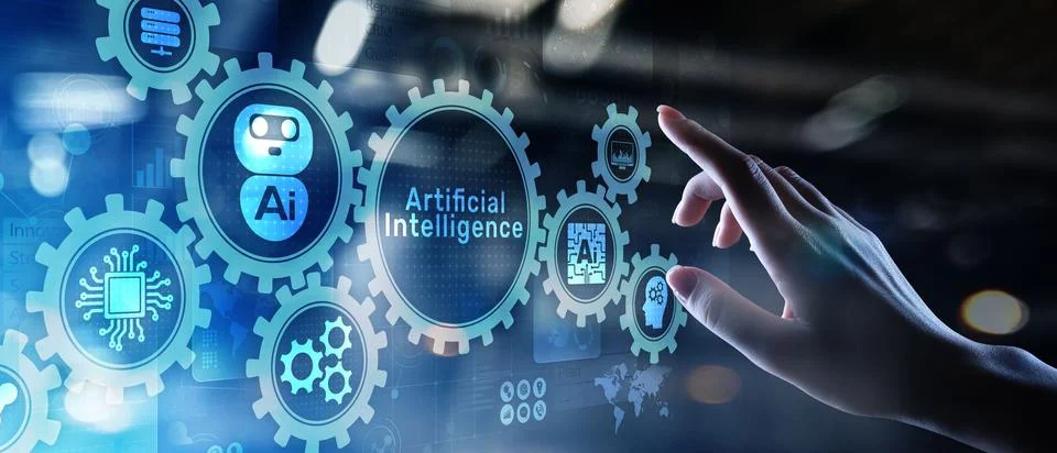 AI artificial intelligence Machine Deep learning Robotisation and automation  Fotos Stock