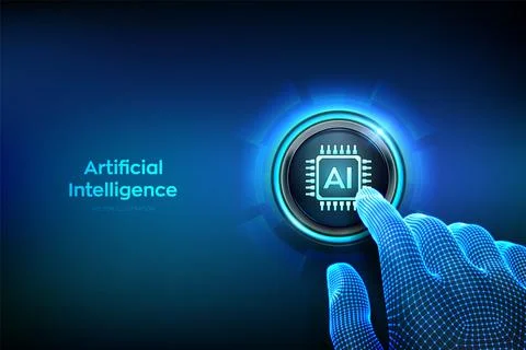 AI. Artificial intelligence. Machine learning. Big data innovation technolo.. Illustrazione stock