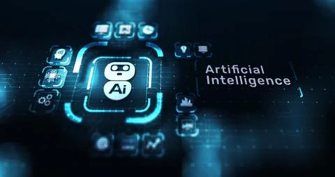 AI Artificial intelligence, Machine learning, Big data analysis and automatio Stock Illustration
