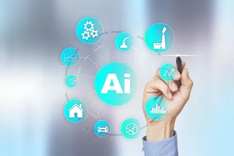 AI, Artificial intelligence, machine learning, neural networks and modern 写真素材