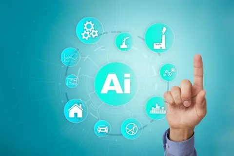 AI, Artificial intelligence, machine learning, neural networks and modern Stockfoto's