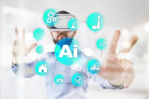 AI, Artificial intelligence, machine learning, neural networks and modern Stock-Fotos