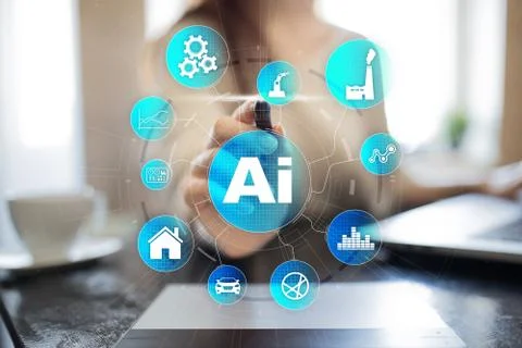 AI, Artificial intelligence, machine learning, neural networks and modern Stock-Fotos