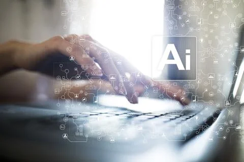 AI, Artificial intelligence, machine learning, neural networks and modern 库存照片