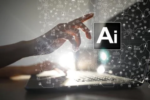 AI, Artificial intelligence, machine learning, neural networks and modern Stock-Fotos