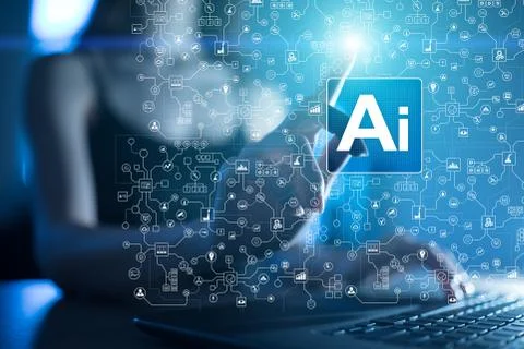 AI, Artificial intelligence, machine learning, neural networks and modern 写真素材