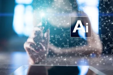 AI, Artificial intelligence, machine learning, neural networks and modern Stock Photos
