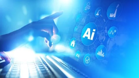 AI Artificial intelligence, Machine learning, Big data analysis and automation Stock Photos