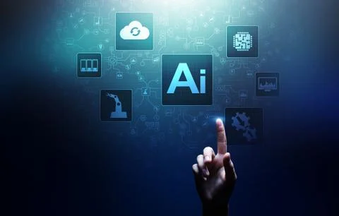 AI Artificial intelligence, Machine learning, Big data analysis and automation Stock Photos