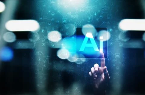 AI Artificial intelligence, Machine learning, Big data analysis and automation Stock Photos