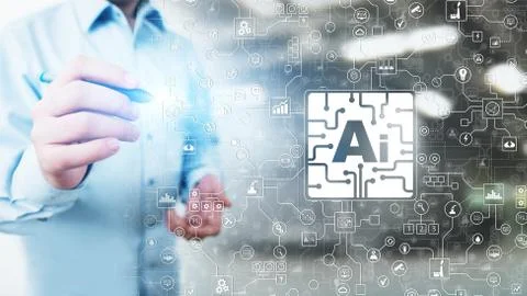 AI Artificial intelligence, Machine learning, Big data analysis and automation Stock Photos