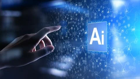 AI Artificial intelligence, Machine learning, Big data analysis and automation Stock Photos