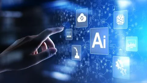 AI Artificial intelligence, Machine learning, Big data analysis and automation Stock Photos