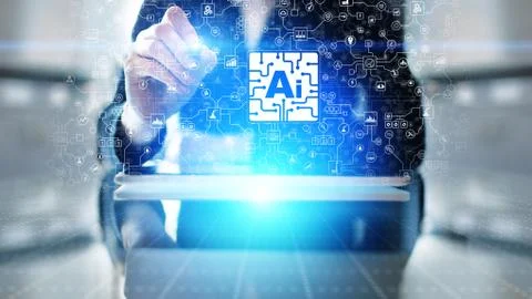 AI Artificial intelligence, Machine learning, Big data analysis and automation Stock Photos