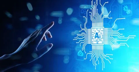 AI Artificial intelligence, Machine learning, Big data analysis and automatio Stock Photos