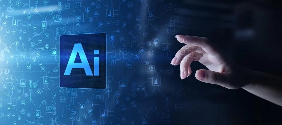 AI Artificial intelligence, Machine learning, Big data analysis and automation Stock Photos