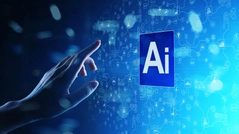 AI Artificial intelligence, Machine learning, Big data analysis and automation Stock Photos