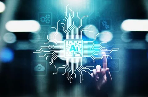 AI Artificial intelligence, Machine learning, Big data analysis and automation 스톡 사진