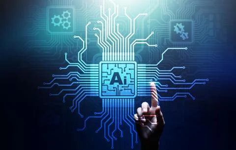 AI Artificial intelligence, Machine learning, Big data analysis and automation 스톡 사진