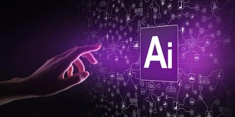 AI Artificial intelligence, Machine learning, Big data analysis and automation Stock Photos