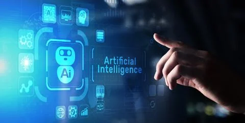 AI Artificial intelligence, Machine learning, Big data analysis and automation Foto stock