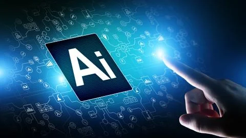 AI Artificial intelligence, Machine learning, Big data analysis and automation Stock Photos