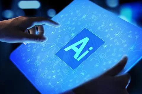 AI Artificial intelligence, Machine learning, Big data analysis and automation Stock Photos