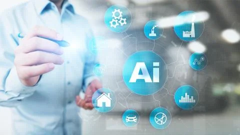 AI Artificial intelligence, Machine learning, Big data analysis and automation Stock Photos