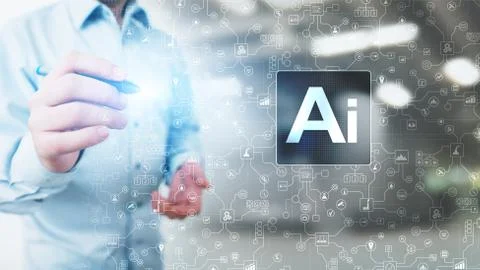 AI Artificial intelligence, Machine learning, Big data analysis and automation Stock Photos