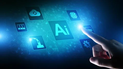 AI Artificial intelligence, Machine learning, Big data analysis and automation Stock Photos