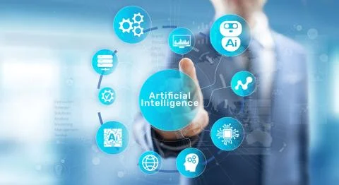 AI Artificial intelligence, Machine learning, Big data analysis and automation Stock Photos