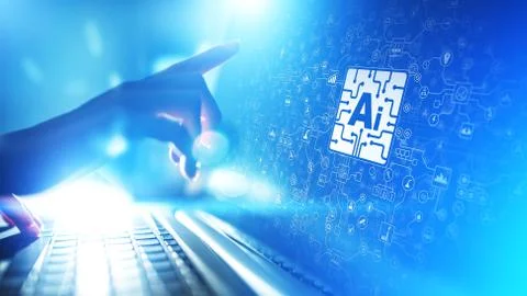 AI Artificial intelligence, Machine learning, Big data analysis and automation Stock Photos