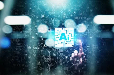 AI Artificial intelligence, Machine learning, Big data analysis and automation Stock Photos