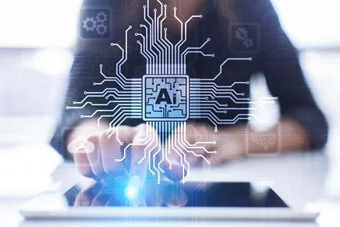 AI Artificial intelligence, Machine learning, Big data analysis and automation Stock Photos